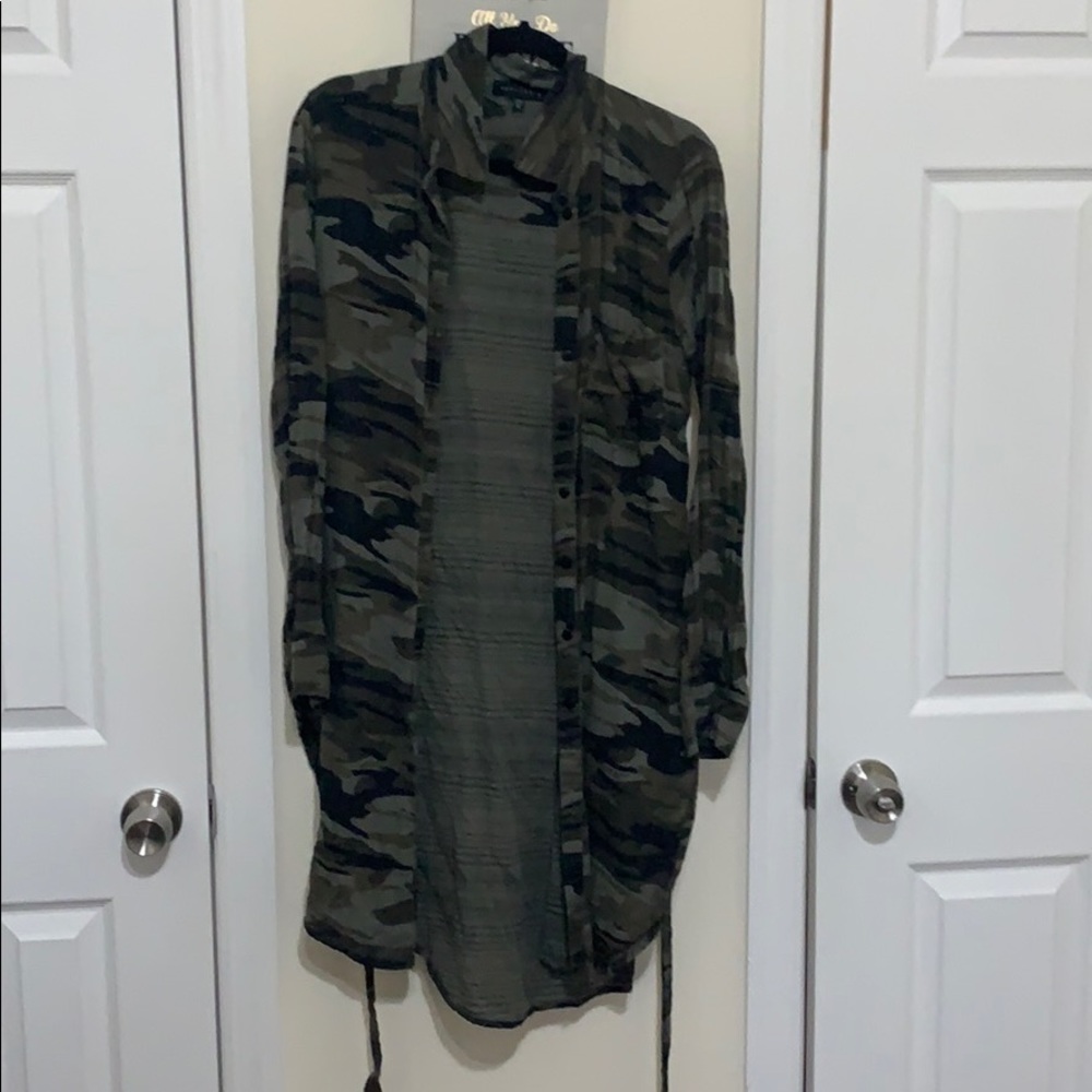 Camo button down tunic